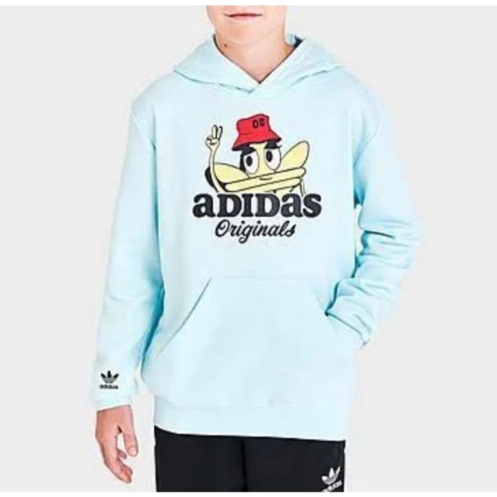 NWT adidas Originals Kids' Trefoil OG Comfy Hoodie Sweatshirt Large
